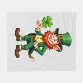 Lutin und 4-Blättriger Klee Fleecedecke (Vorderseite (Horizontal))