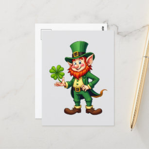 Lutin und 4-Blättriger Klee Postkarte