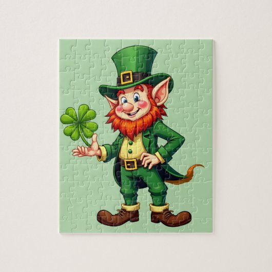 Lutin und 4-Blättriger Klee Puzzle (Vertikal)