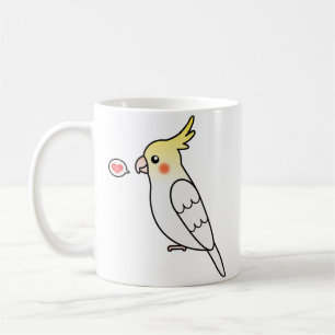 Lutino Cartoon Nymphensittich Papagei Vogel Liebe Kaffeetasse