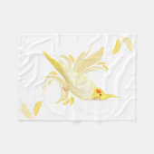 Lutino Cockatiel-Decke Fleecedecke (Vorderseite (Horizontal))