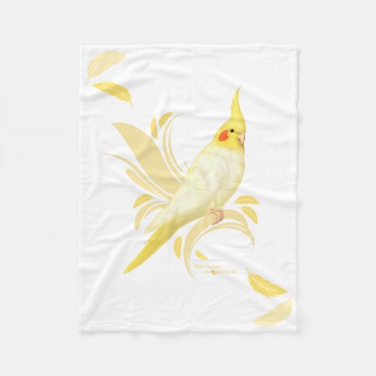 Lutino Cockatiel-Decke Fleecedecke (Vorderseite)