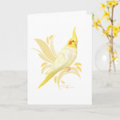 Lutino Cockatiel Karte (Gelbe Blume)
