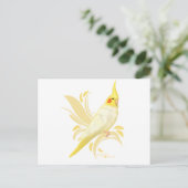 Lutino Cockatiel Postkarte (Stehend Vorderseite)