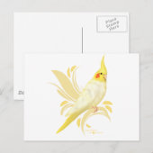 Lutino Cockatiel Postkarte (Vorne/Hinten)