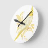 Lutino Cockatiel Runde Wanduhr (Winkel)