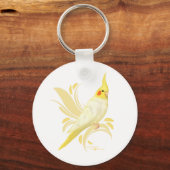 Lutino Cockatiel Schlüsselanhänger (Vorderseite)