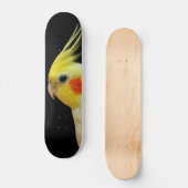 Lutino Cockatiel Skateboard (Vorderseite)