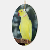 Lutino Inder Ringneck Parakeet-Natur Keramik Ornament (Links)