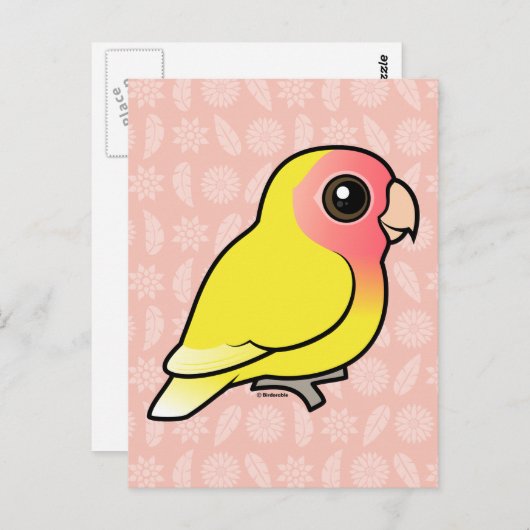 Lutino Peach-face Lovebird Postkarte (Vorne/Hinten)