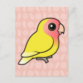 Lutino Peach-face Lovebird Postkarte (Vorderseite)