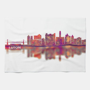 Luton England Skyline Geschirrtuch