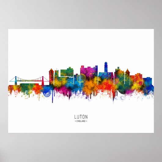 Luton England Skyline Poster (Vorne)