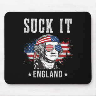 Lutsch es England Lustiger 4. Juli - George Washin Mousepad