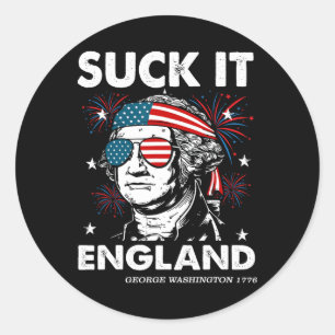 Lutsch-es England Lustiges 4. Juli-Shirt George-wa Runder Aufkleber