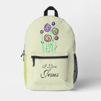 Lutscher-Blumen-Grafik Ich liebe Jesus Pastellgrün