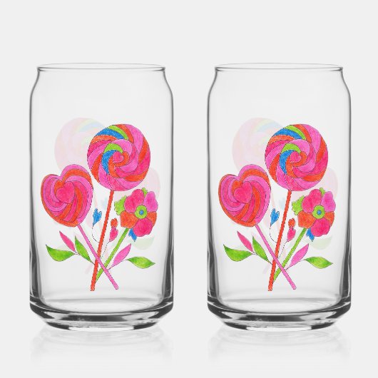 Lutscher-Blumenstrauß-Glas Dosenglas (Vorderseite)