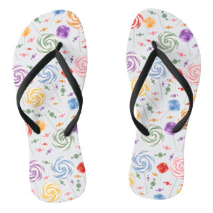 Lutscher Candy Muster Farbig Badesandalen