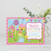 Lutscher-Einladung/Candyland Einladung (Stehend Vorderseite)