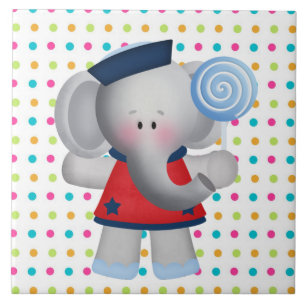 Lutscher-Elefant-Cartoon Bäckereifliese Fliese