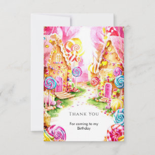 Lutscher Fantasievolles Candyland Geburtstag Dankeskarte