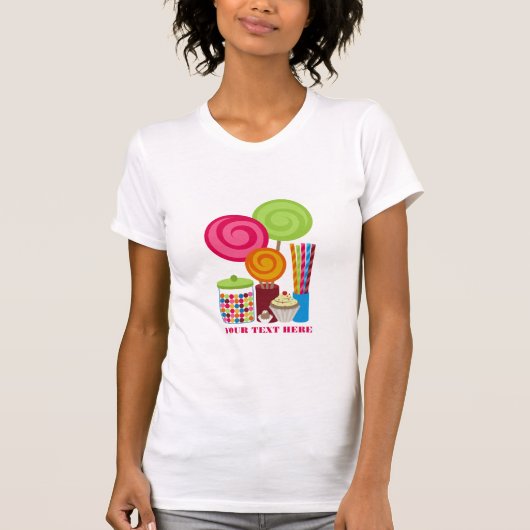 Lutscher Gumballs Praline-kleiner Kuchen T-Shirt (Vorderseite)