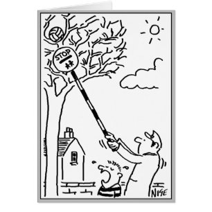 Lutscher-Mann hilft, einen Ball aus einem Baum zu