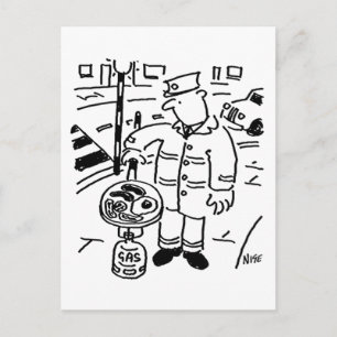 Lutscher-Mann kocht sein Frühstück Postkarte