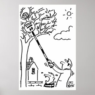 Lutscher-Mann rettet Ball aus Baum Poster