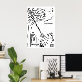 Lutscher-Mann rettet Ball aus Baum Poster (Heimbüro)