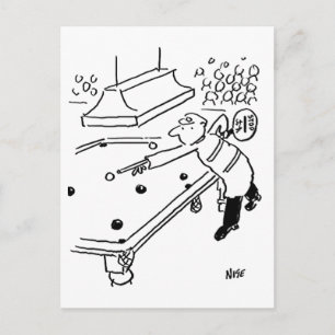 Lutscher-Mann spielt Snooker Postkarte