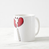 Lutscher mit gebrochenem Herzen Candy Rot Kaffeetasse (VorderseiteRechts)