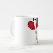 Lutscher mit gebrochenem Herzen Candy Rot Kaffeetasse (Vorderseite Links)