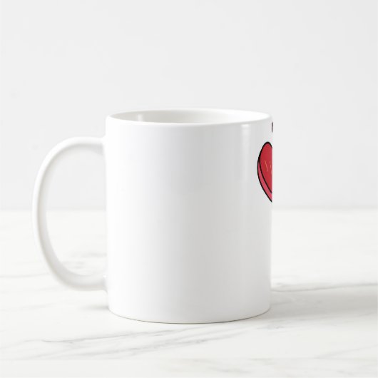 Lutscher mit gebrochenem Herzen Candy Rot Kaffeetasse (Links)