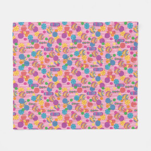 Lutscher-Süßigkeits-Muster Fleecedecke (Vorderseite (Horizontal))