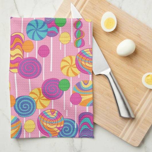 Lutscher-Süßigkeits-Muster Geschirrtuch (Viertel Falte)