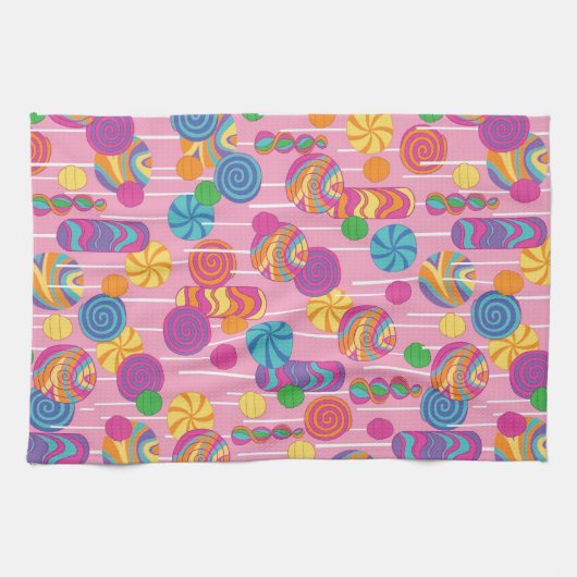 Lutscher-Süßigkeits-Muster Geschirrtuch (Horizontal)