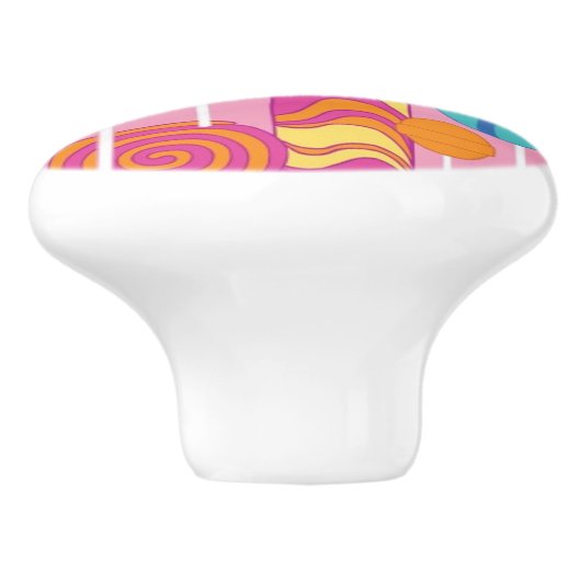 Lutscher-Süßigkeits-Muster Keramikknauf (Seitenansicht)