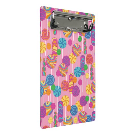 Lutscher-Süßigkeits-Muster Mini Klemmbrett (Schrägansicht)