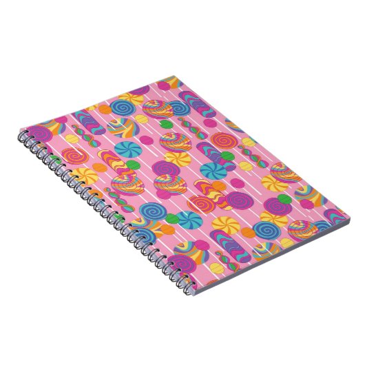 Lutscher-Süßigkeits-Muster Notizblock (Rechte Seite)