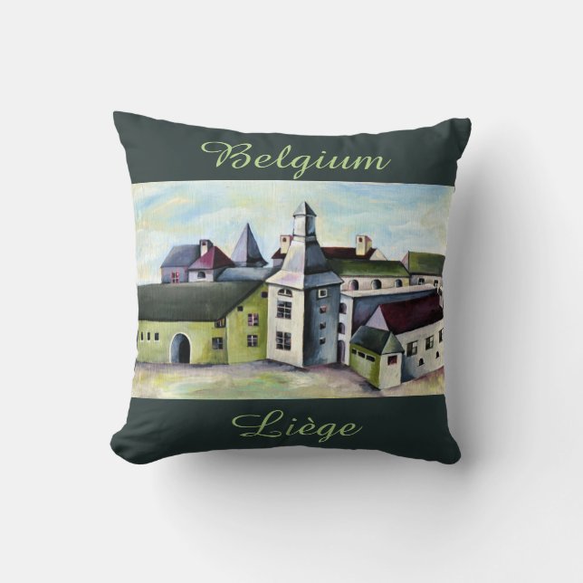 Lüttich, ein surreales Dreamscape Mystical Castle Kissen (Vorderseite)