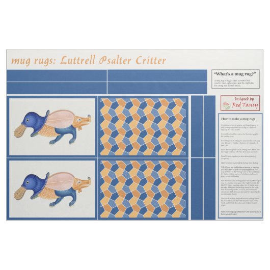 Luttrell Psalter Critter DIY Tasse Rugs Stoff (Fat Quarter (45,7 x 55,9 cm))
