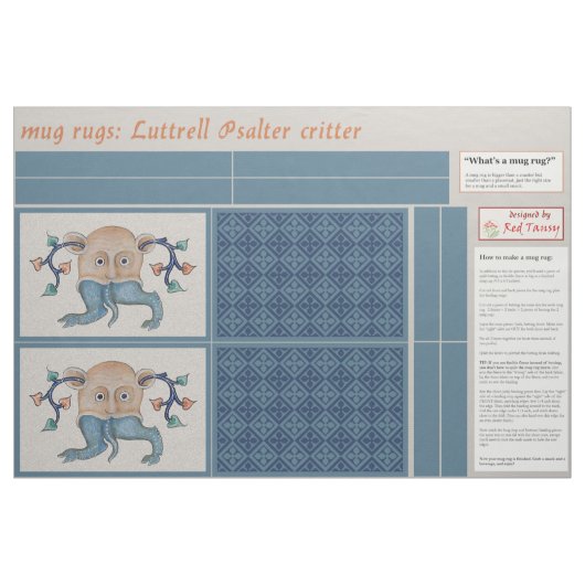 Luttrell Psalter Critter DIY Tasse Rugs Stoff (Fat Quarter (45,7 x 55,9 cm))