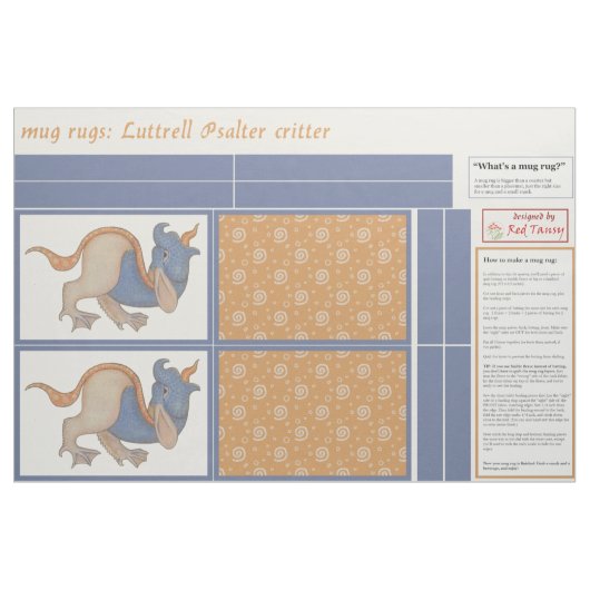 Luttrell Psalter Critter DIY Tasse Rugs Stoff (Fat Quarter (45,7 x 55,9 cm))