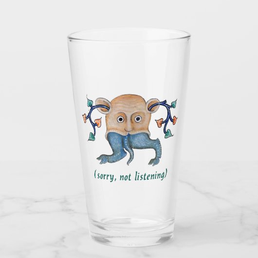 Luttrell Psalter "Not Listening" Glas Tumbler (Vorderseite)