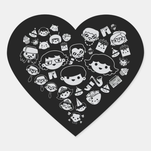 Luv 2 Herz-Aufkleber (Vorderseite)