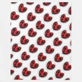 Luv-A-Bull American Bulldog Pit Bull Heart Fleecedecke