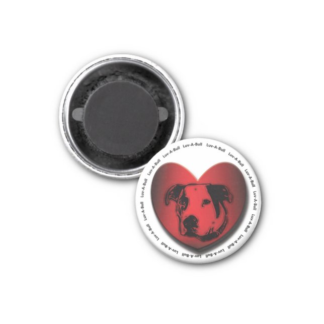 Luv-A-Bull American Bulldog Pit Bull Heart Magnet (Vorne)