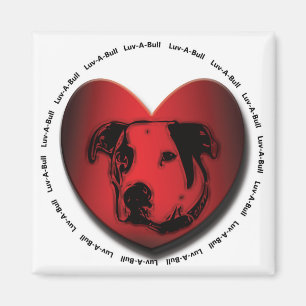 Luv-A-Bull American Bulldog Pit Bull Heart Magnet