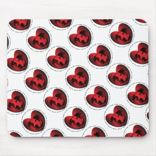 Luv-A-Bull American Bulldog Pit Bull Heart Mousepad (Vorne)